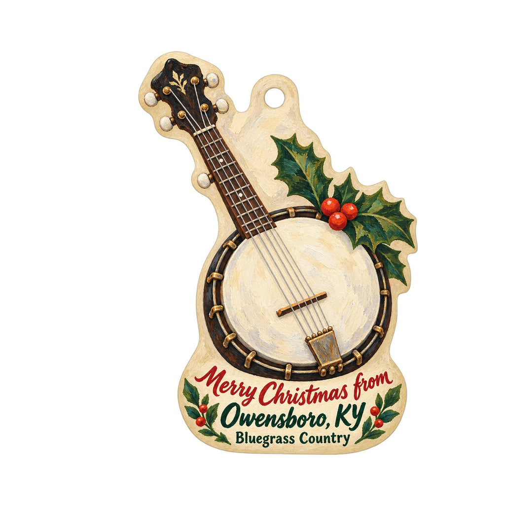 Bluegrass Music Hall of Fame & Museum Christmas custom wood ornament OC858 on white
