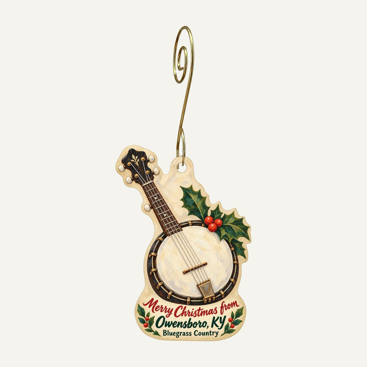 Bluegrass Music Hall of Fame & Museum Christmas custom wood ornament OC858 hanging on hook