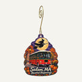 The Trolley Depot Town Icon custom wood ornament OC85 hanging on hook
