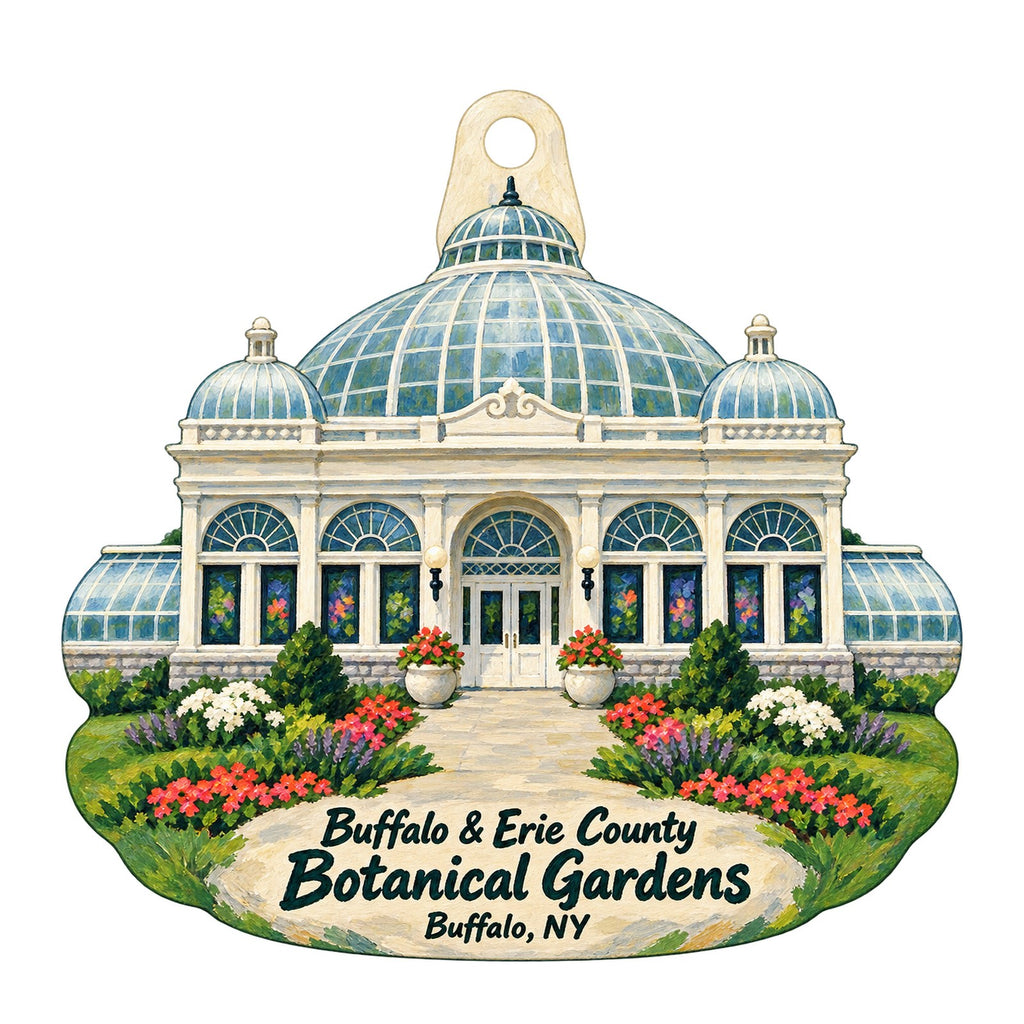 Buffalo and Erie County Botanical Gardens Logo custom wood ornament OC863 on white