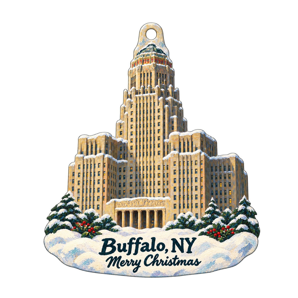 Buffalo and Erie County Botanical Gardens Christmas custom wood ornament OC864 on white