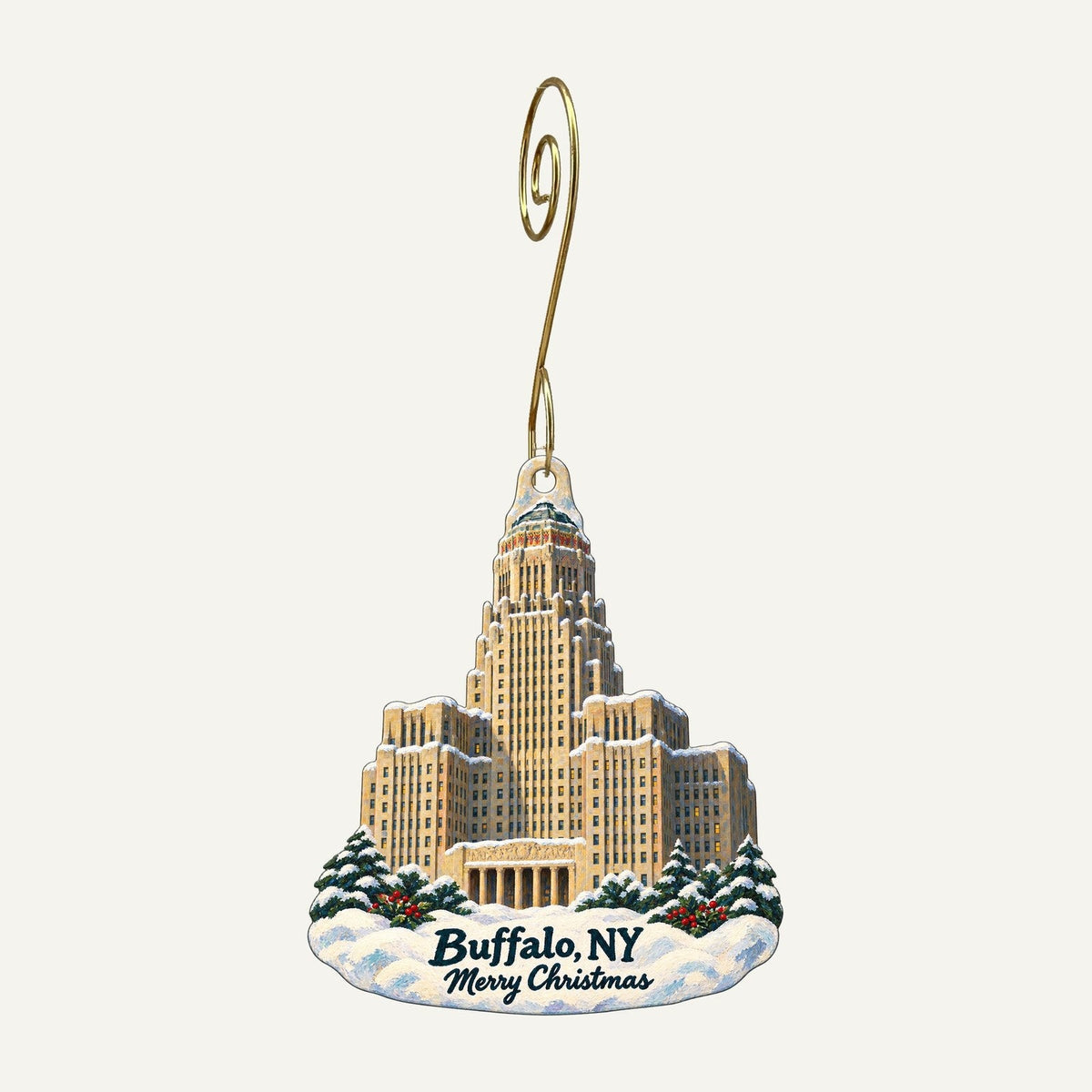 Buffalo and Erie County Botanical Gardens Christmas custom wood ornament OC864 hanging on hook