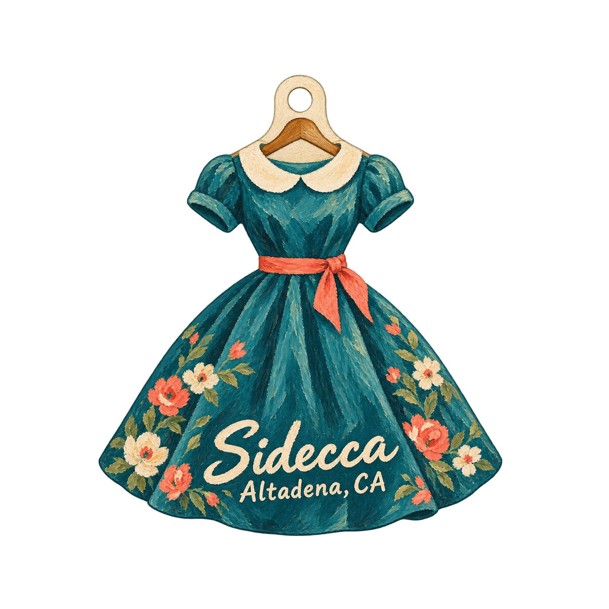 Sidecca Logo custom wood ornament OC866 on white