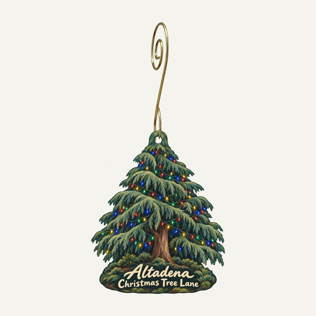 Sidecca Christmas custom wood ornament OC867 hanging on hook