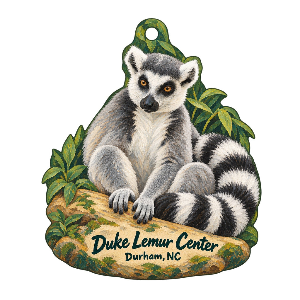 Duke Lemur Center Logo custom wood ornament OC869 on white