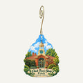 The Clock Tower Shop at Filoli Logo custom wood ornament OC86 hanging on hook