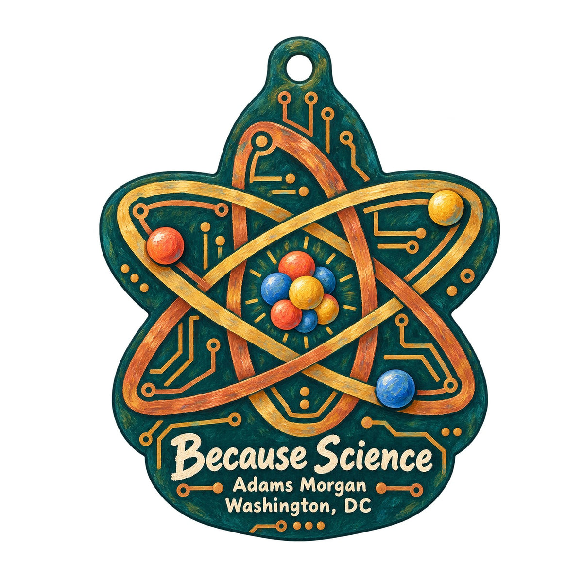 Because Science Logo custom wood ornament OC872 on white