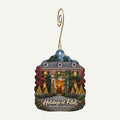 The Clock Tower Shop at Filoli Christmas custom wood ornament OC87 hanging on hook