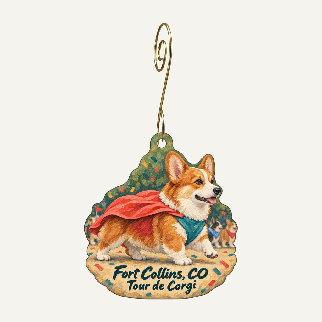 The Perennial Gardener Town Icon custom wood ornament OC880 hanging on hook