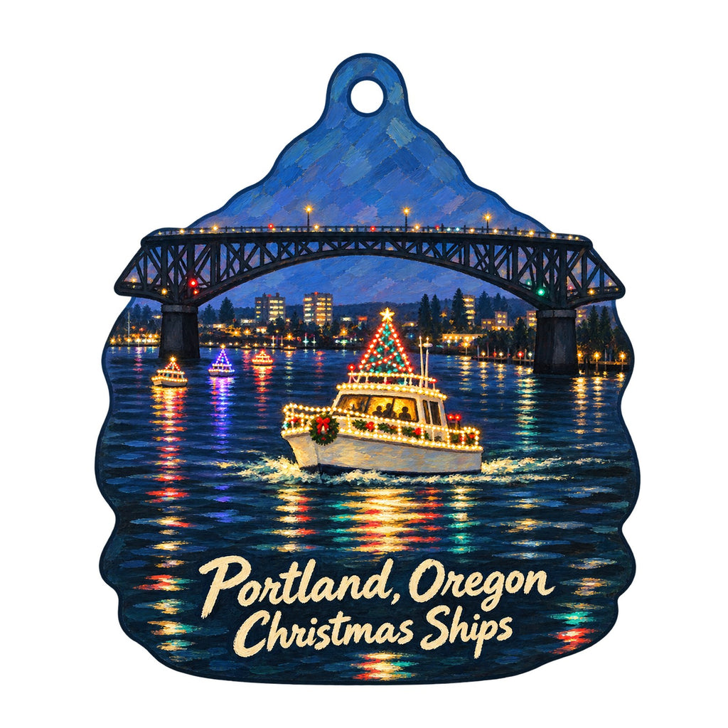 Starlight Knitting Society Christmas custom wood ornament OC882 on white