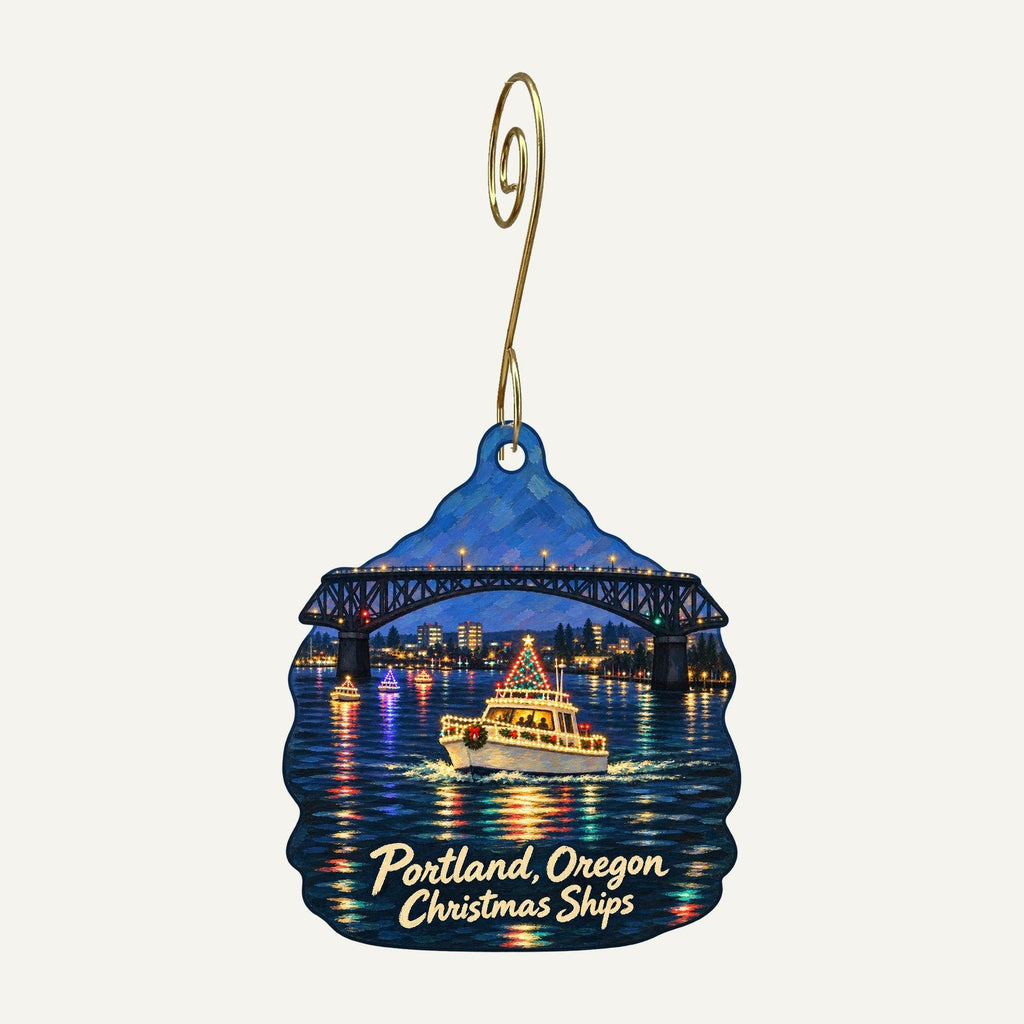 Starlight Knitting Society Christmas custom wood ornament OC882 hanging on hook
