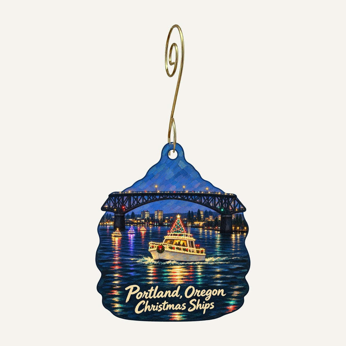 Starlight Knitting Society Christmas custom wood ornament OC882 hanging on hook