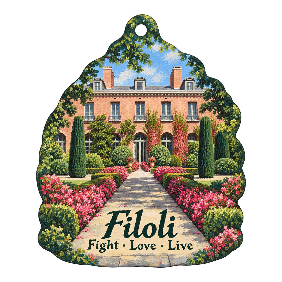 The Clock Tower Shop at Filoli Town Icon custom wood ornament OC88 on white