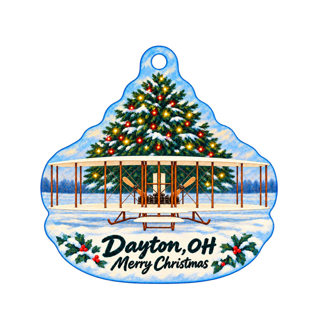 Zig Zag Gallery Christmas custom wood ornament OC891 on white