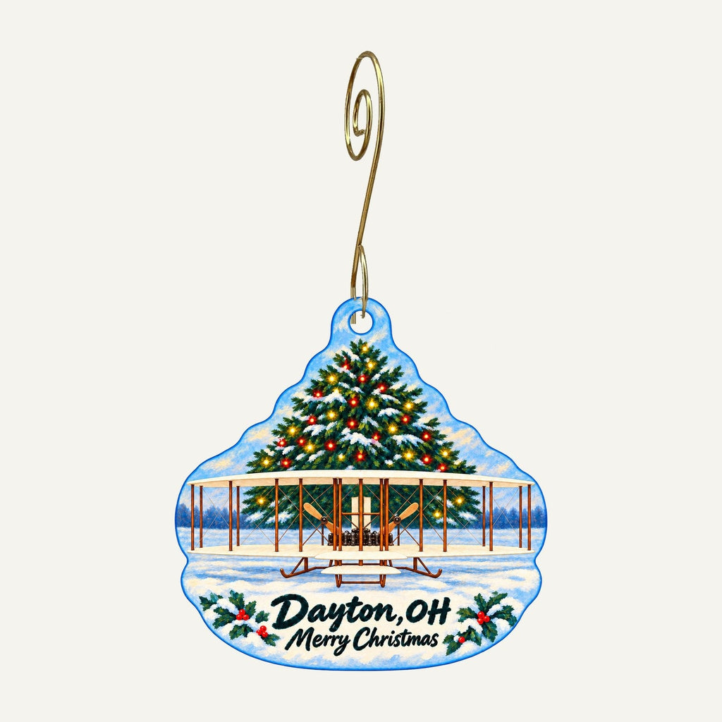 Zig Zag Gallery Christmas custom wood ornament OC891 hanging on hook