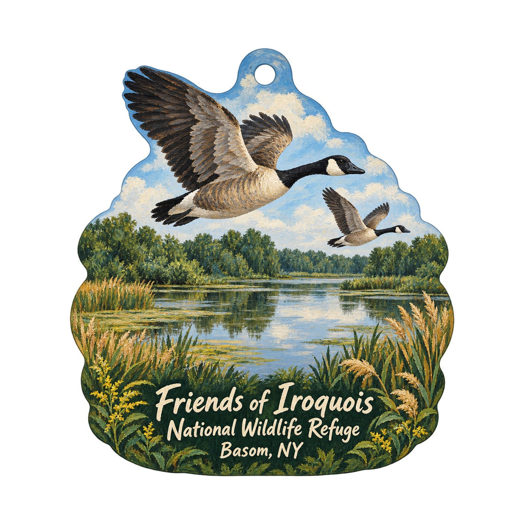 Friends of Iroquois National Wildlife Refuge Logo custom wood ornament OC893 on white