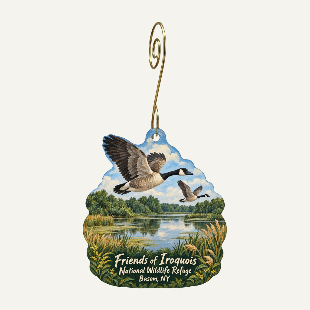 Friends of Iroquois National Wildlife Refuge Logo custom wood ornament OC893 hanging on hook