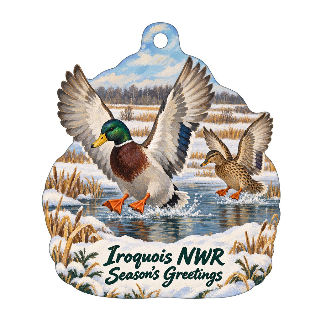 Friends of Iroquois National Wildlife Refuge Christmas custom wood ornament OC894 on white
