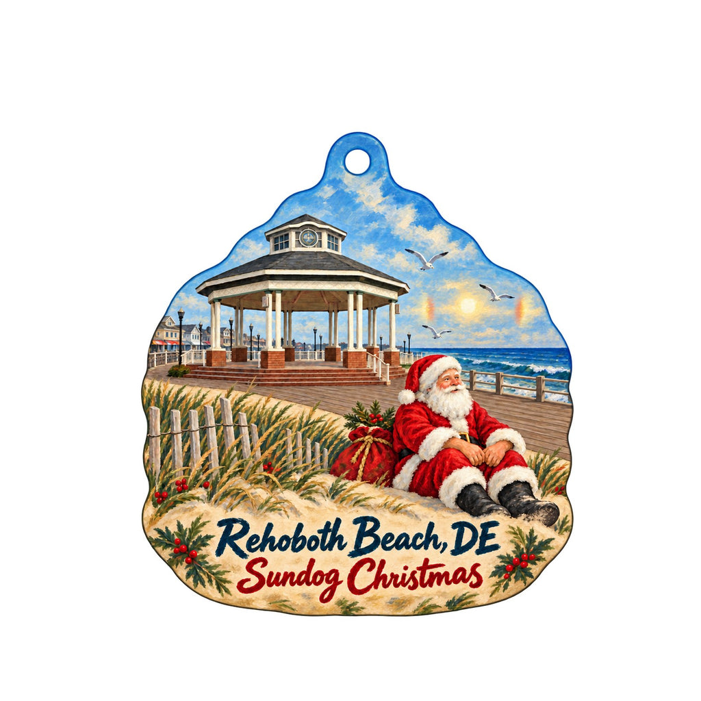 Sunshine Octopus Christmas custom wood ornament OC897 on white