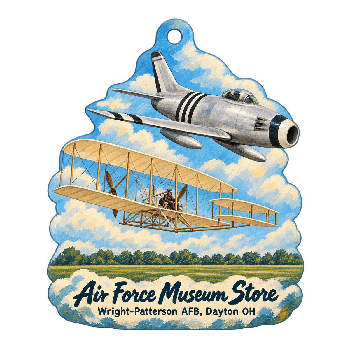 Air Force Museum Store Logo custom wood ornament OC89 on white