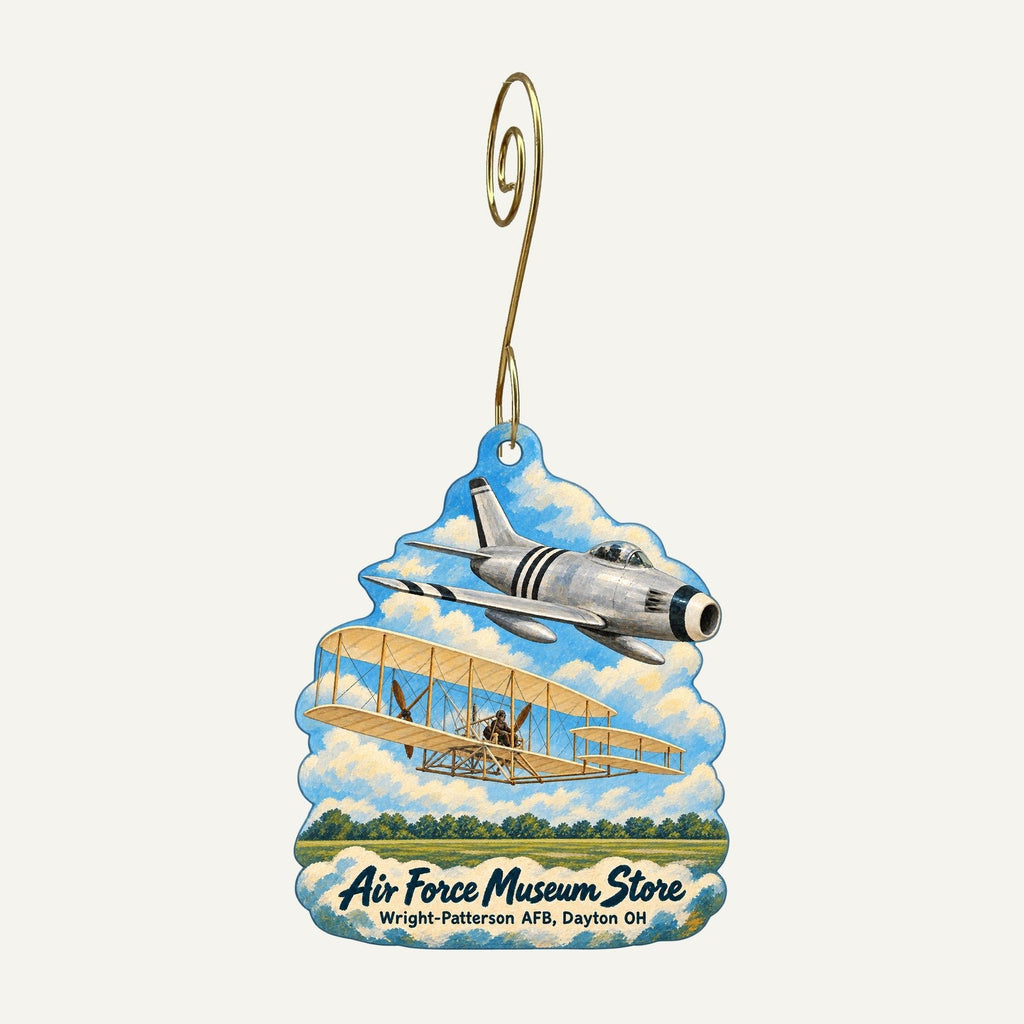 Air Force Museum Store Logo custom wood ornament OC89 hanging on hook