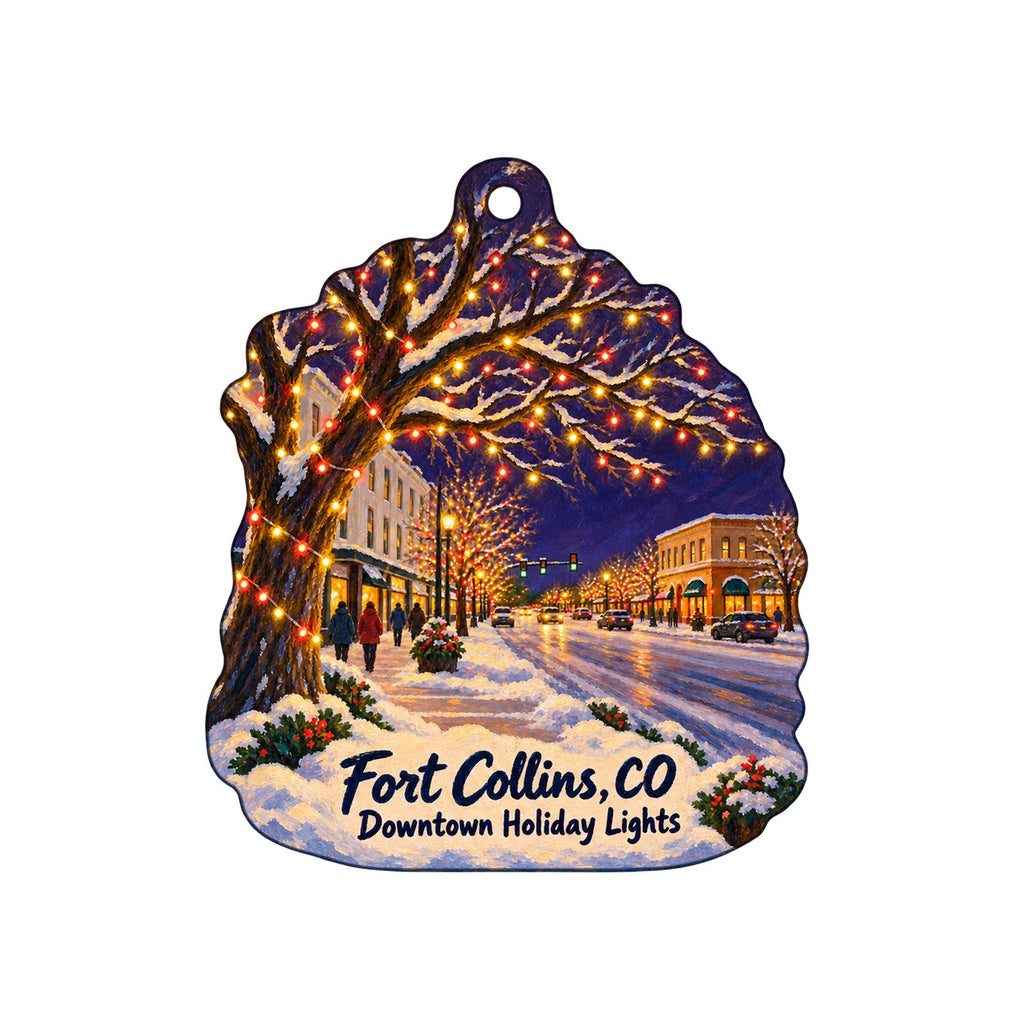 Alpine Arts — The Colorado Showcase Christmas custom wood ornament OC900 on white