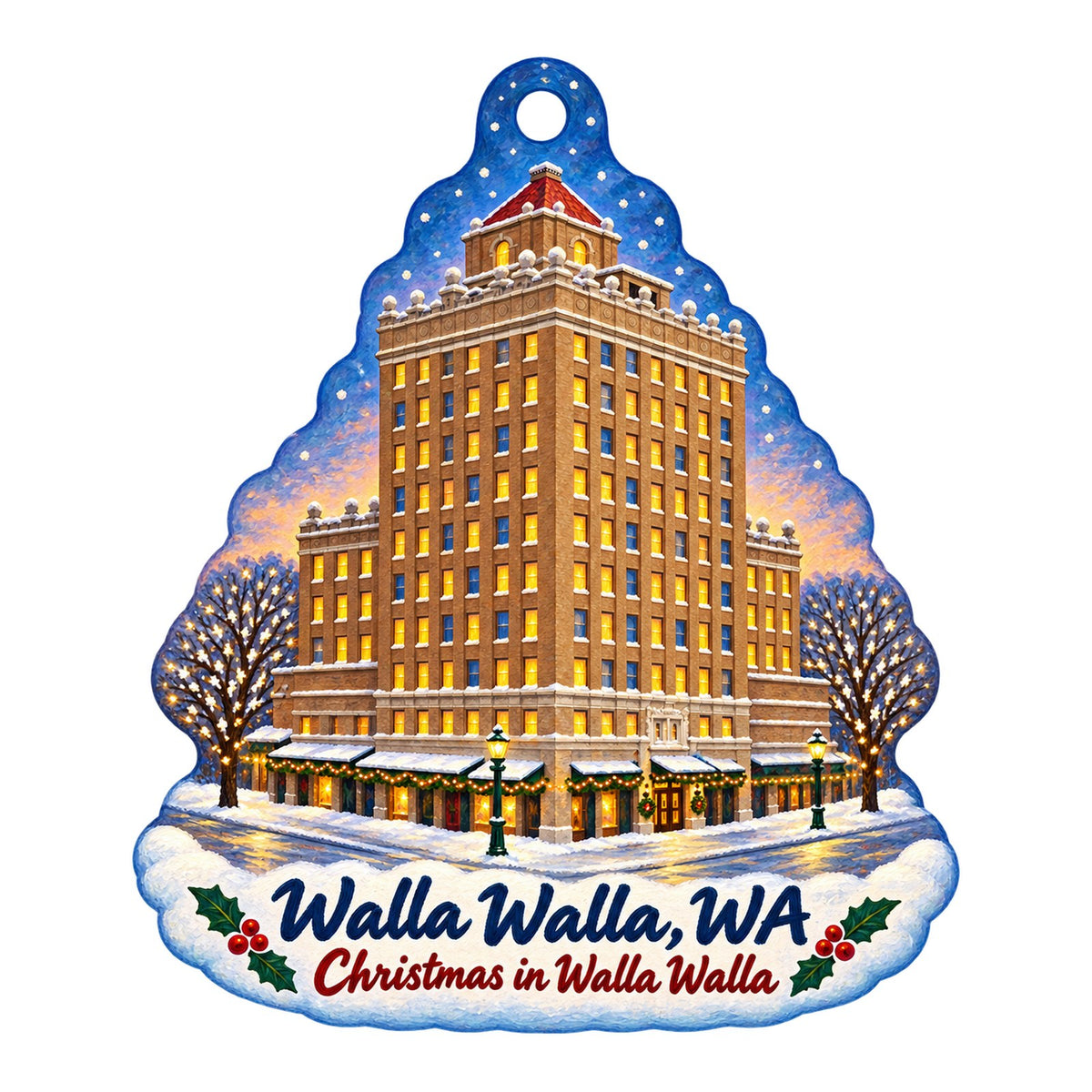 Thirty Fifth + Butter Christmas custom wood ornament OC903 on white