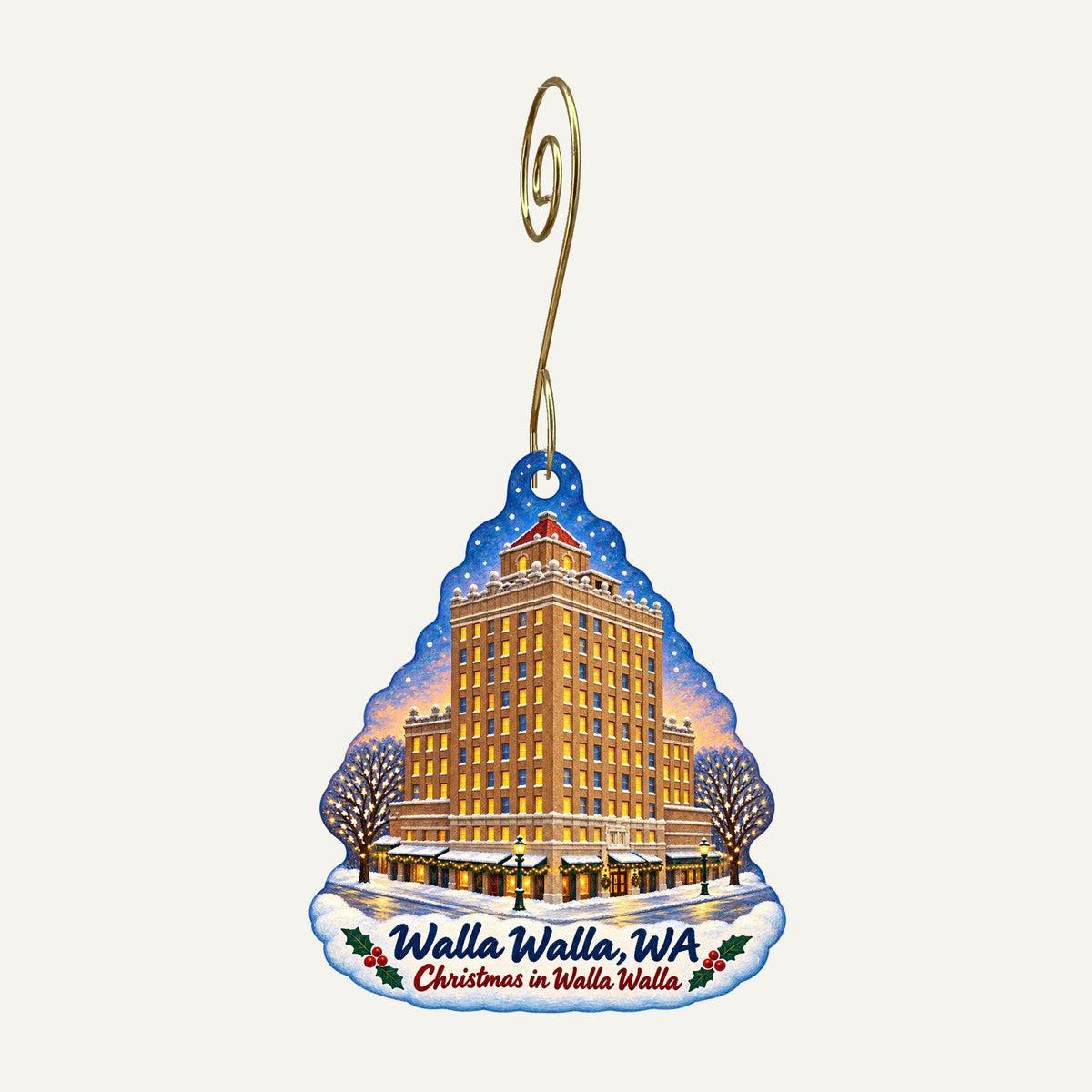 Thirty Fifth + Butter Christmas custom wood ornament OC903 hanging on hook