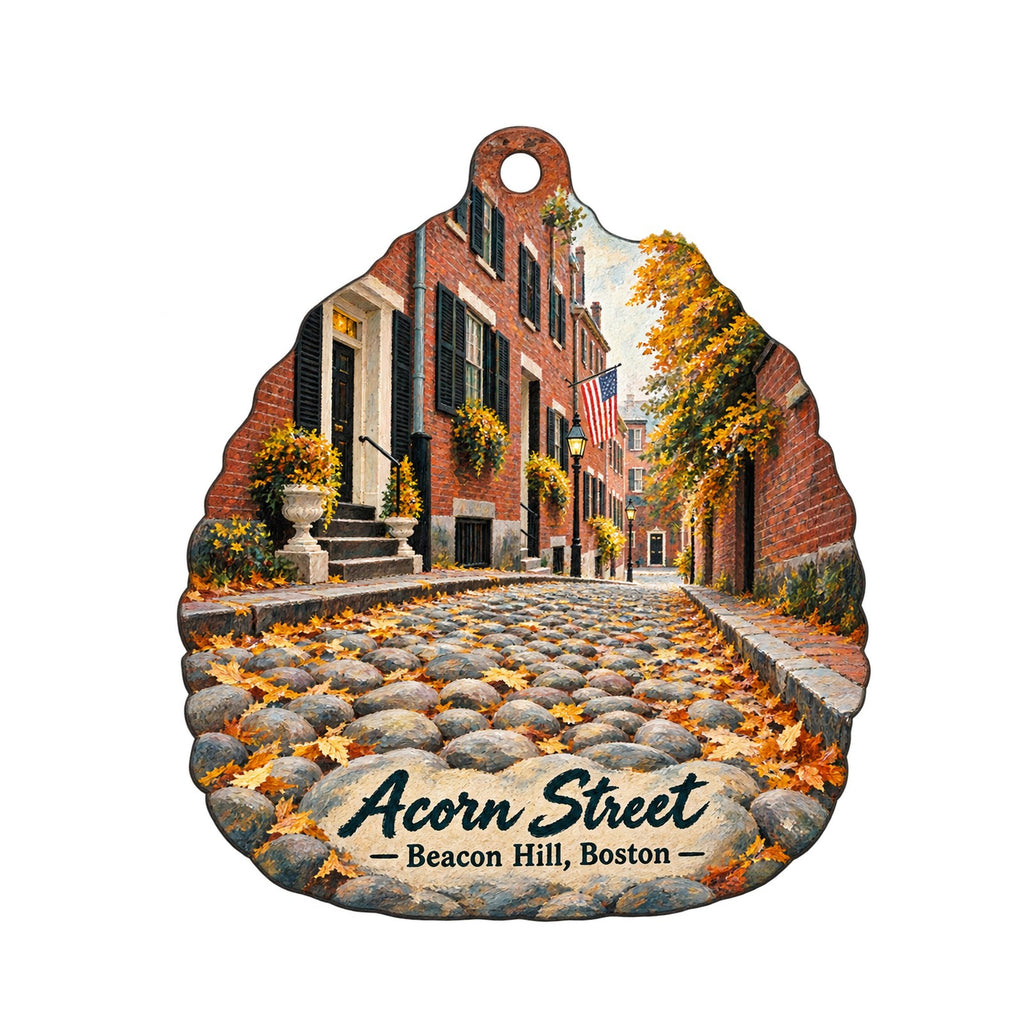The General Store & Flower Shop Town Icon custom wood ornament OC907 on white