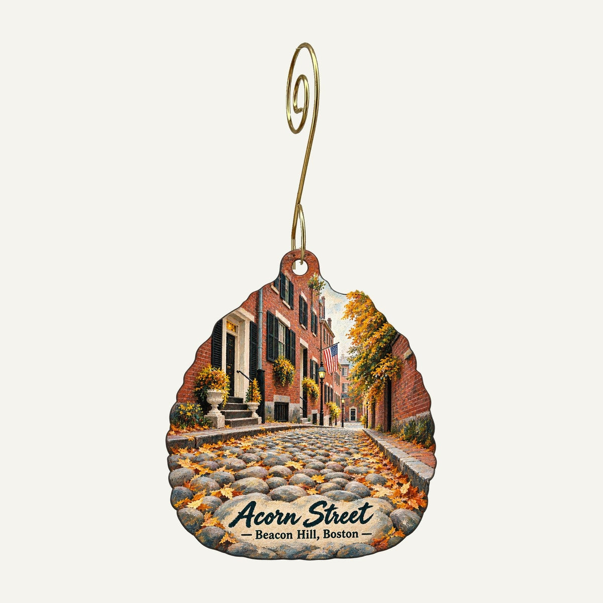 The General Store & Flower Shop Town Icon custom wood ornament OC907 hanging on hook