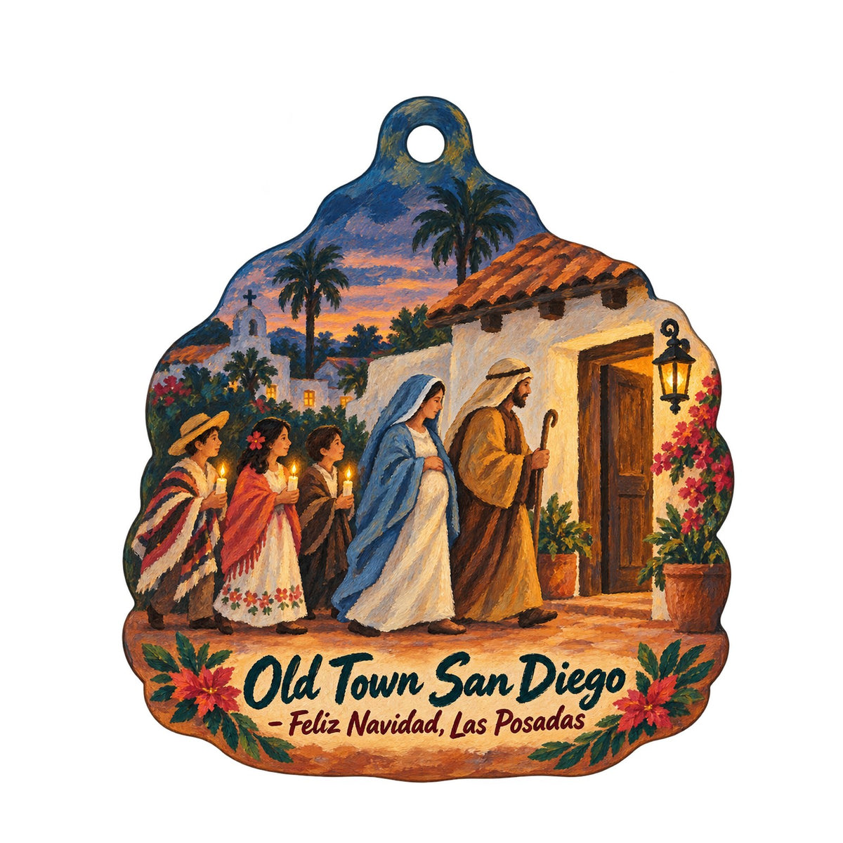 Bazaar del Mundo - The Gallery Christmas custom wood ornament OC909 on white