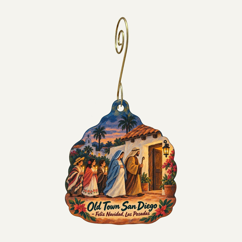 Bazaar del Mundo - The Gallery Christmas custom wood ornament OC909 hanging on hook