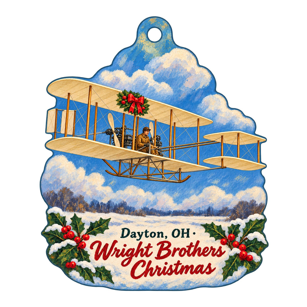 Air Force Museum Store Christmas custom wood ornament OC90 on white