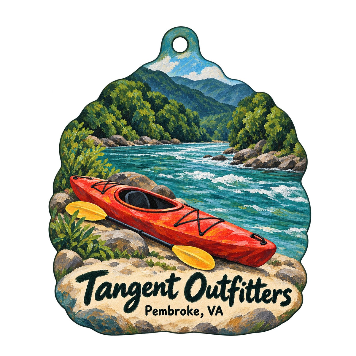 Tangent Outfitters Logo custom wood ornament OC914 on white