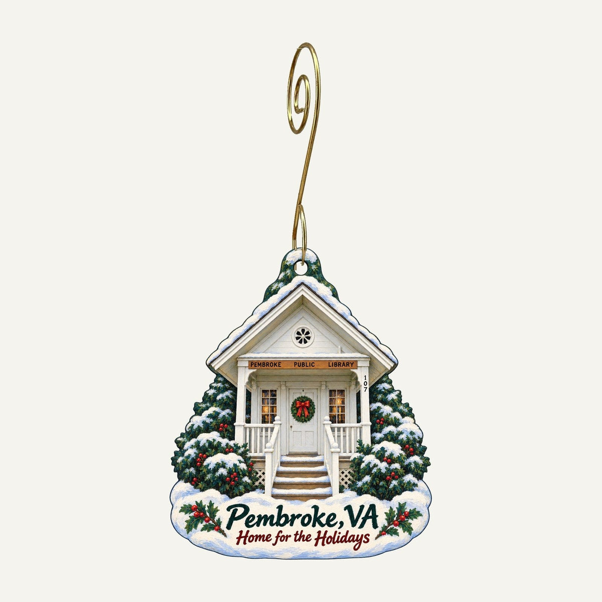 Tangent Outfitters Christmas custom wood ornament OC915 hanging on hook