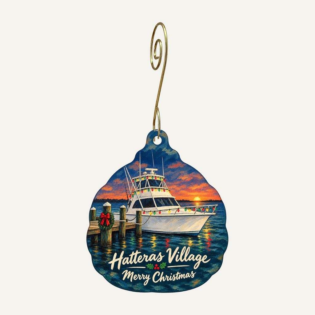 Meekins Chandlery at the Graveyard of the Atlantic Museum Christmas custom wood ornament OC918 hanging on hook