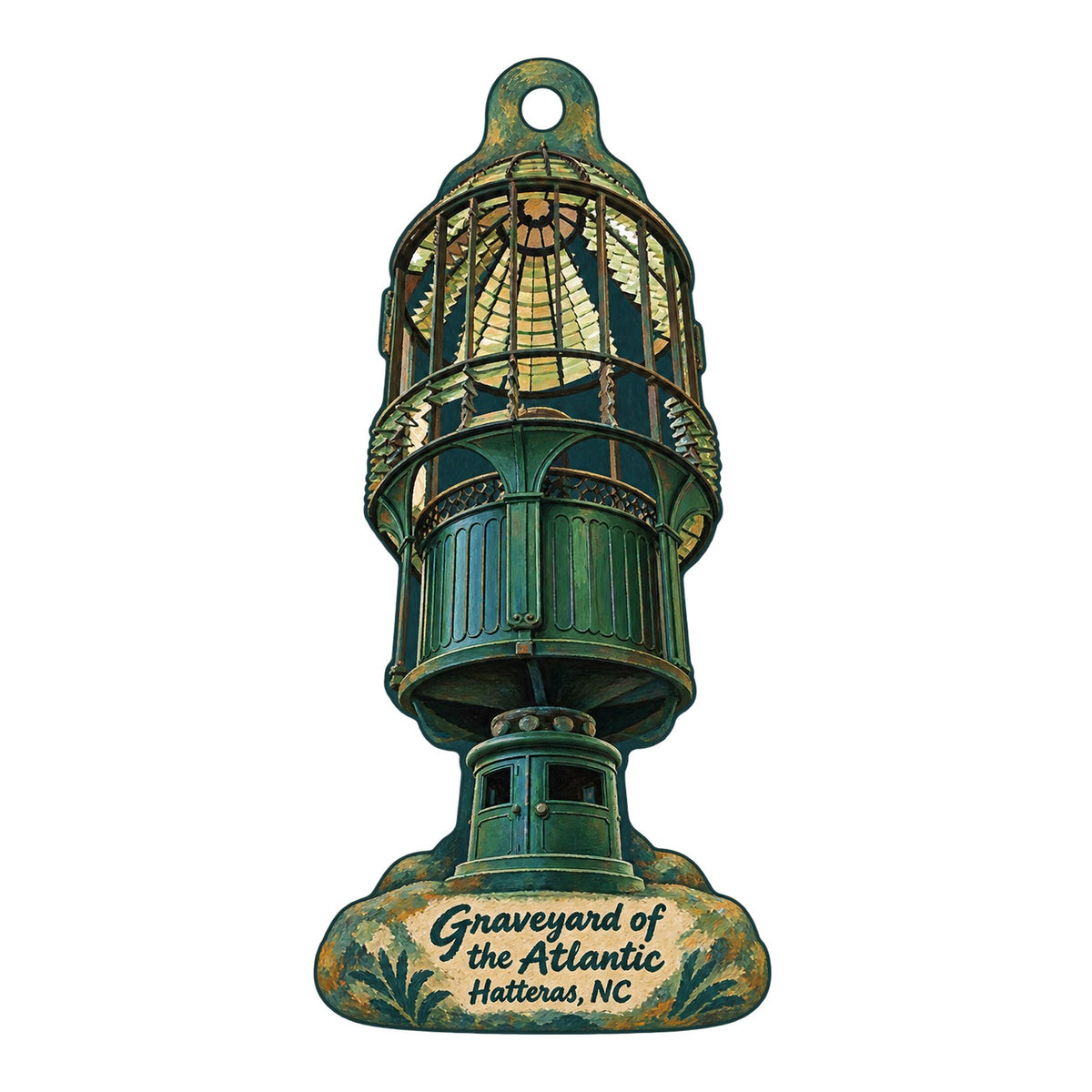 Meekins Chandlery at the Graveyard of the Atlantic Museum Town Icon custom wood ornament OC919 on white