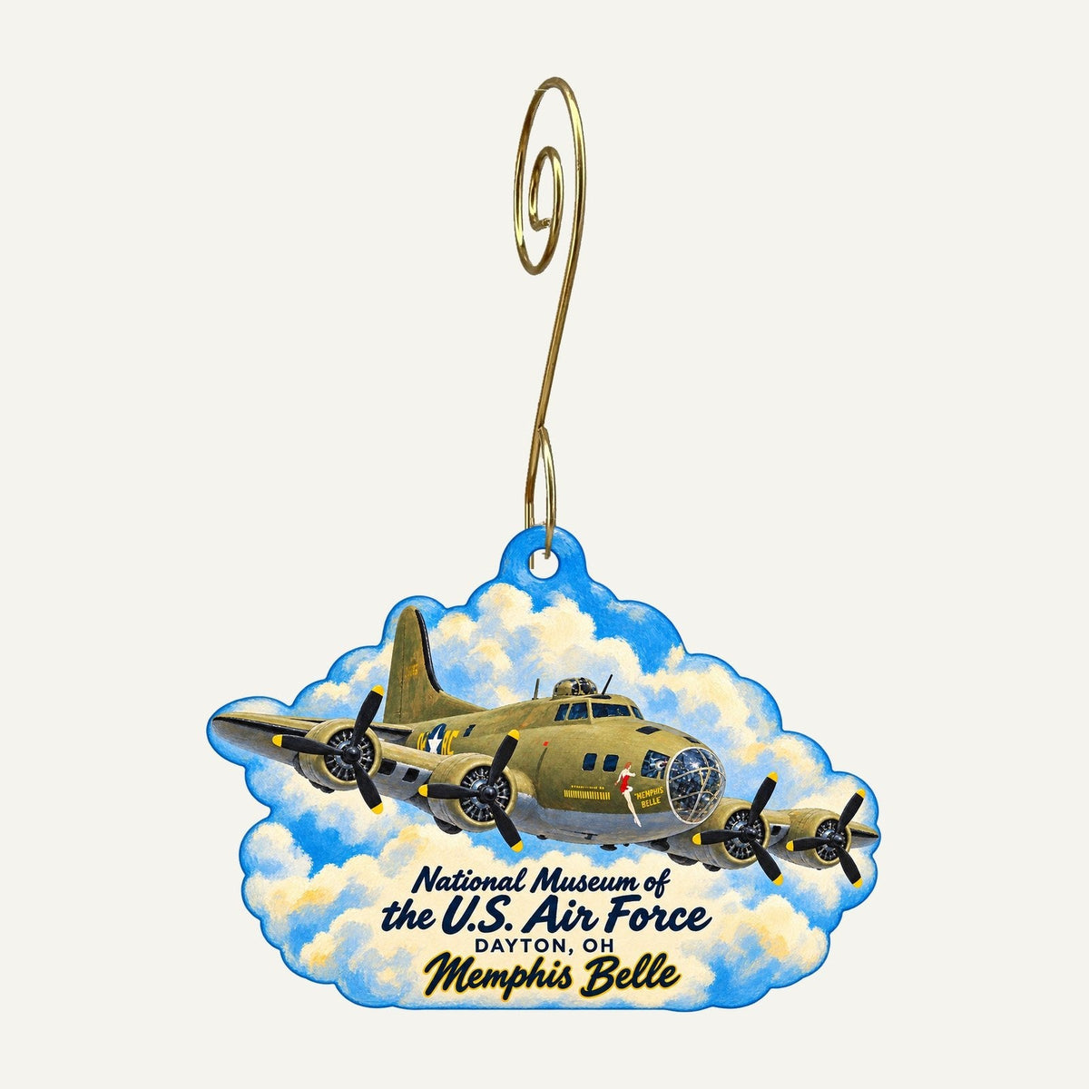 Air Force Museum Store Town Icon custom wood ornament OC91 hanging on hook