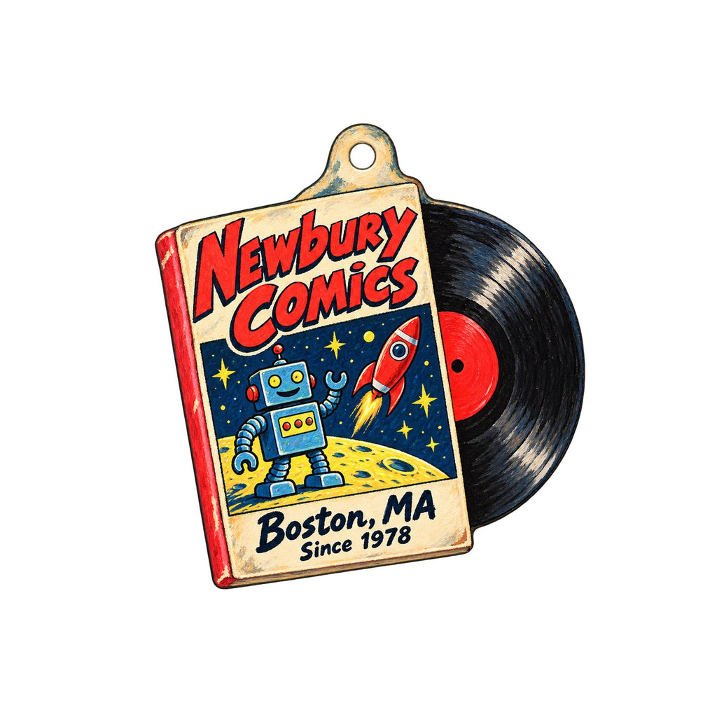 Newbury Comics Logo custom wood ornament OC920 on white