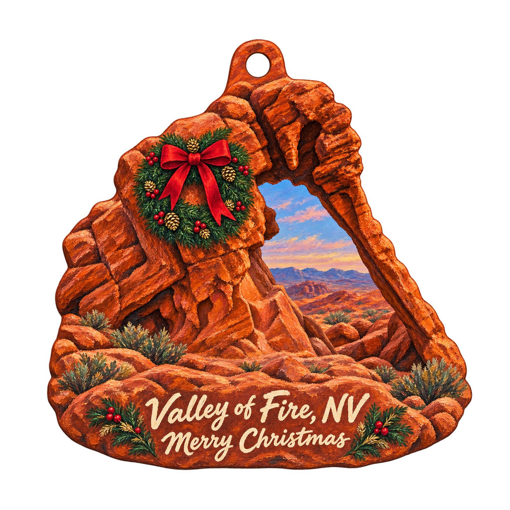 Valley of Fire State Park Visitor Center Gift Shop Christmas custom wood ornament OC924 on white
