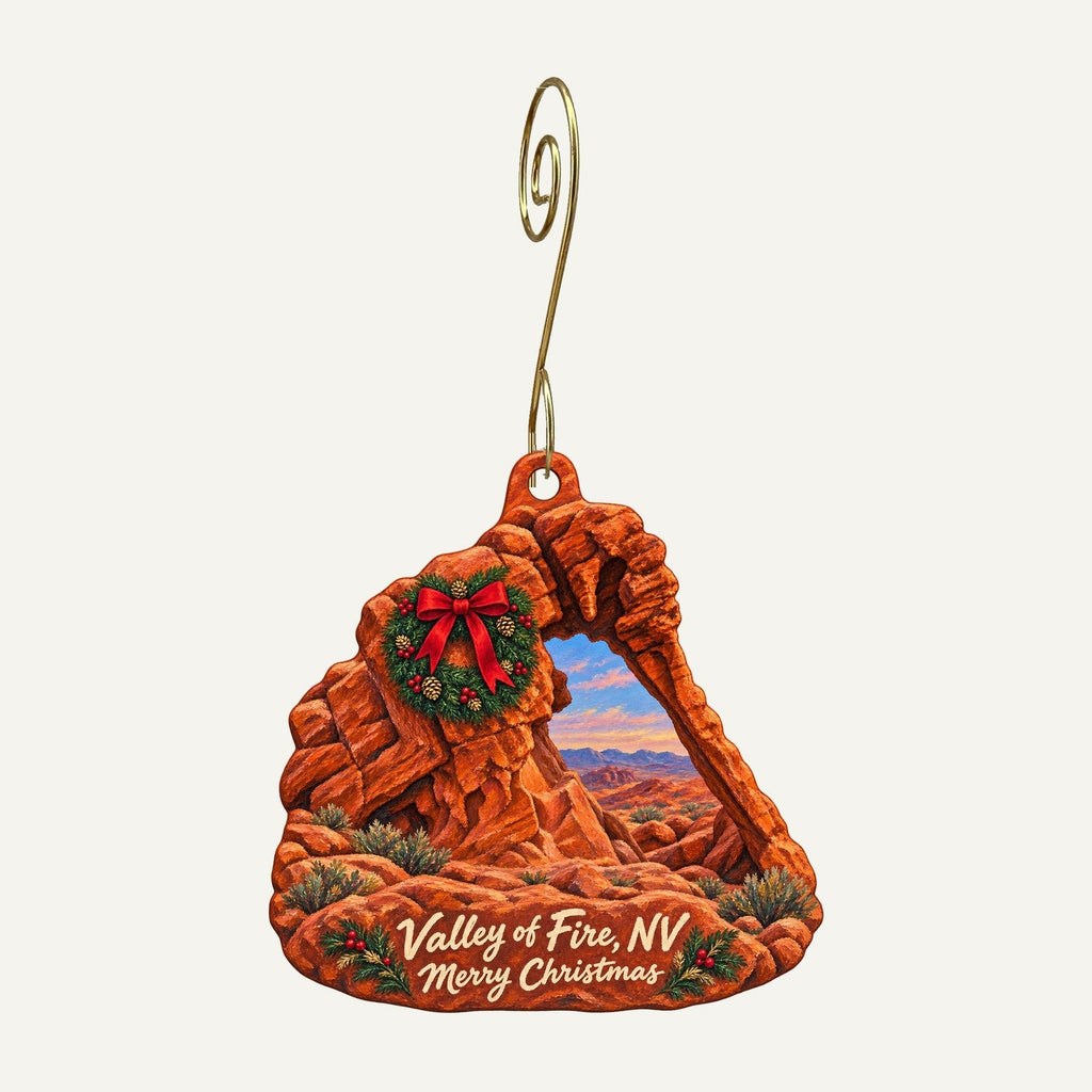 Valley of Fire State Park Visitor Center Gift Shop Christmas custom wood ornament OC924 hanging on hook