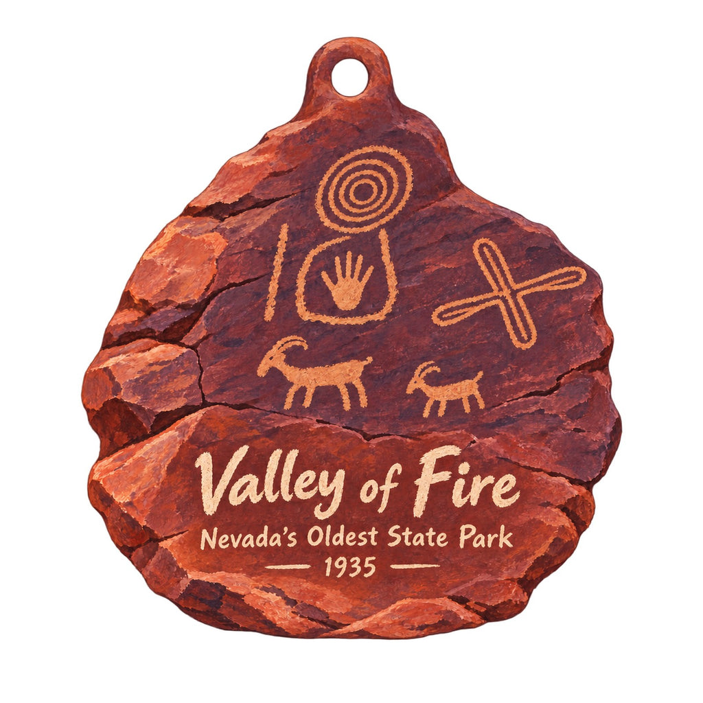 Valley of Fire State Park Visitor Center Gift Shop Town Icon custom wood ornament OC925 on white