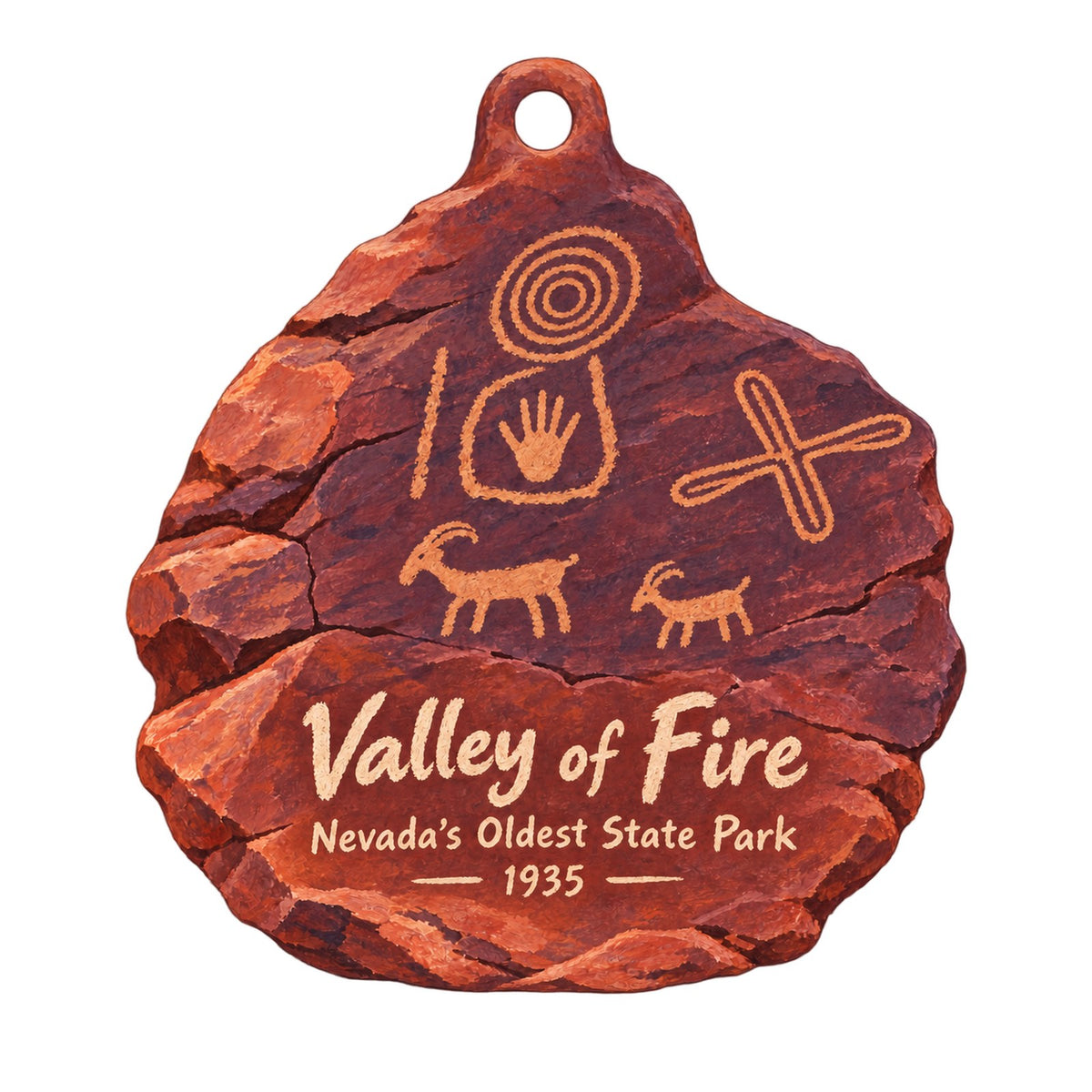 Valley of Fire State Park Visitor Center Gift Shop Town Icon custom wood ornament OC925 on white