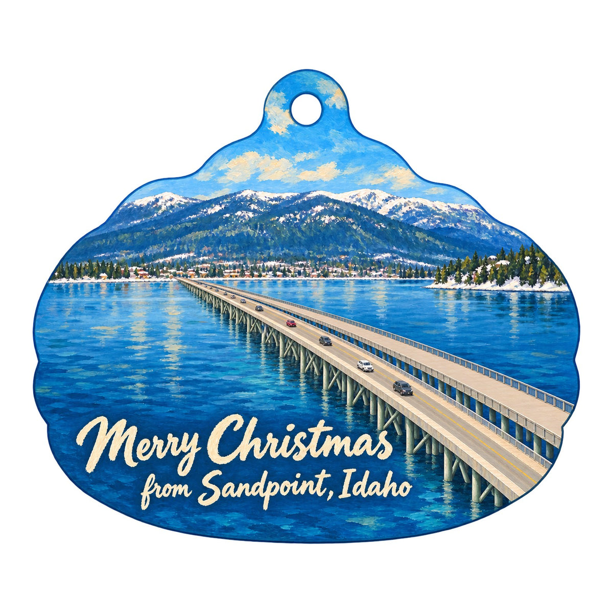 La Chic Boutique Christmas custom wood ornament OC930 on white