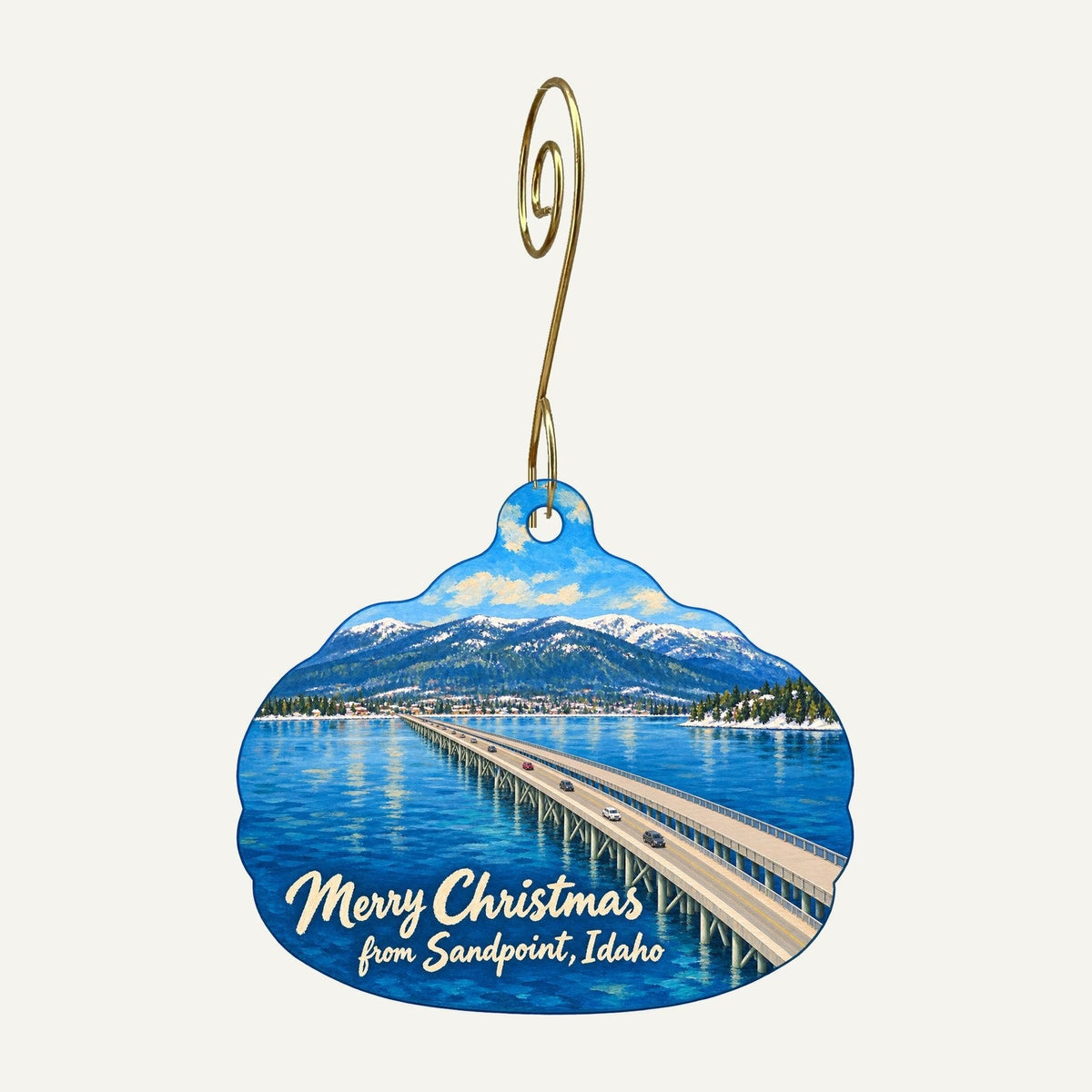 La Chic Boutique Christmas custom wood ornament OC930 hanging on hook