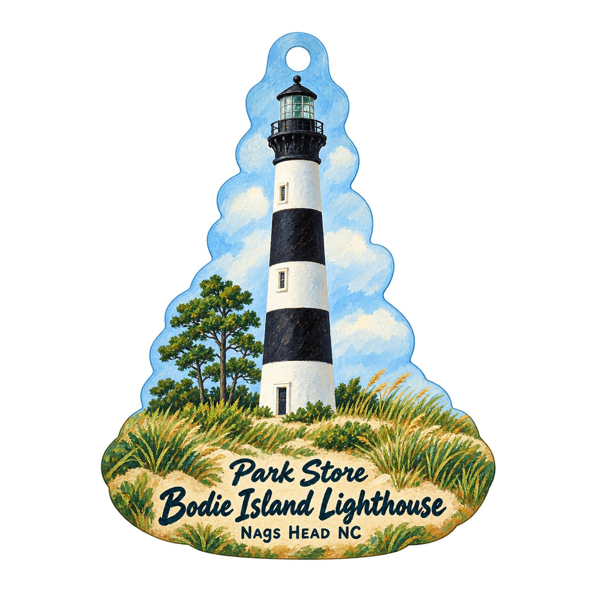 Park Store at Bodie Island Lighthouse Visitor Center Logo custom wood ornament OC935 on white