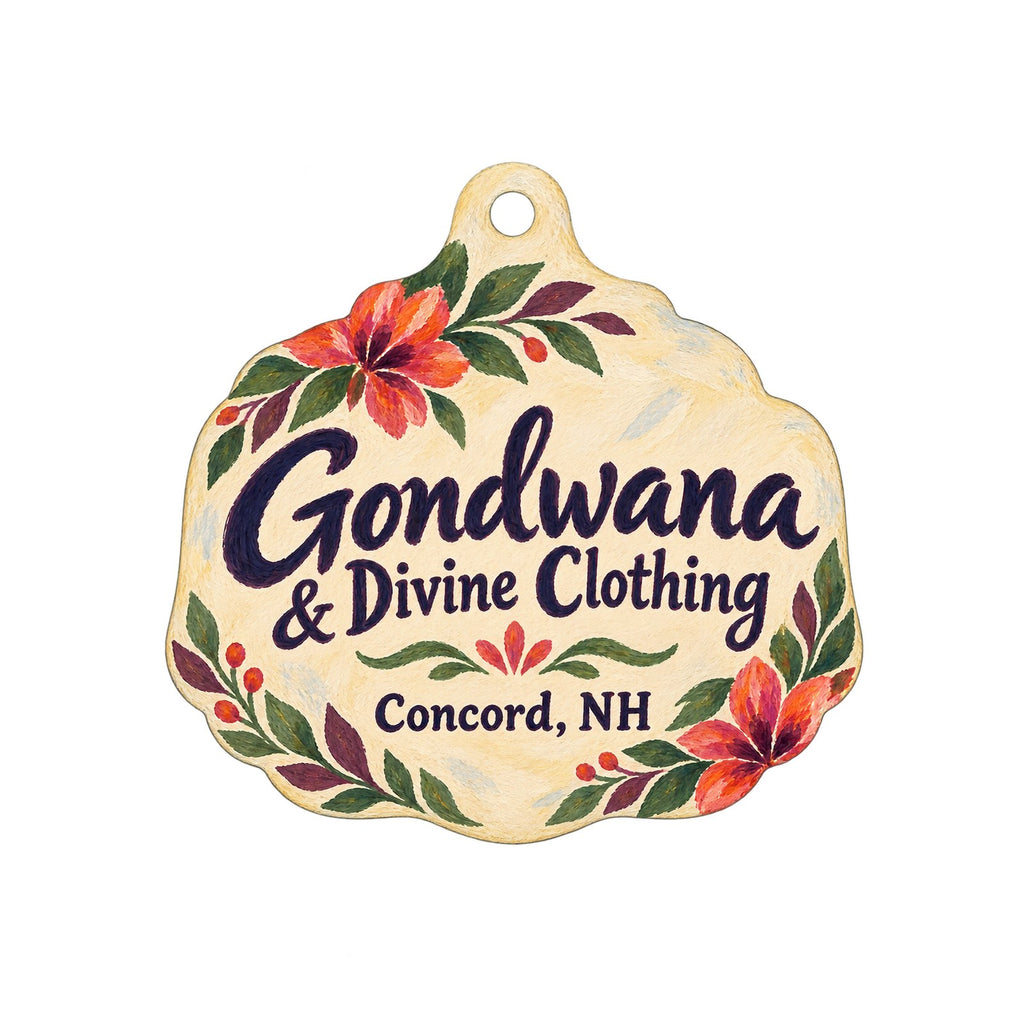 Gondwana & Divine Clothing Logo custom wood ornament OC938 on white