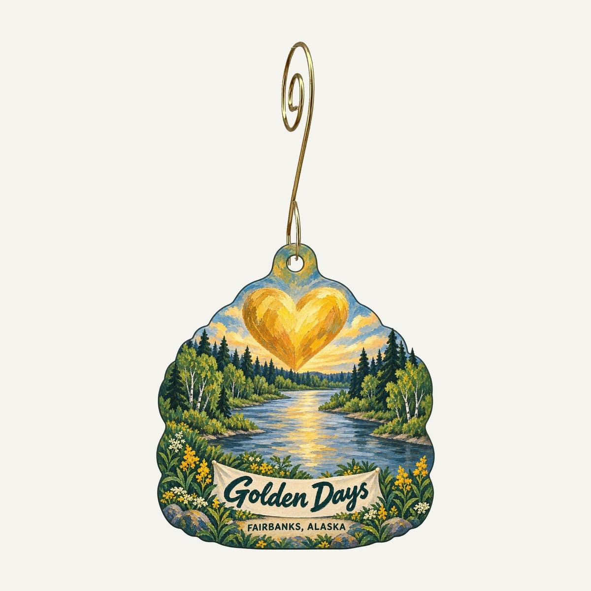 Flower Pot Garden Center Town Icon custom wood ornament OC943 hanging on hook