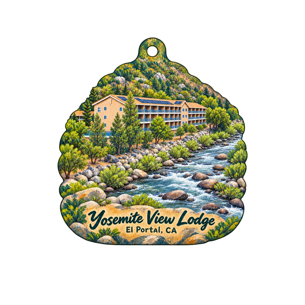 Yosemite Resorts Logo custom wood ornament OC944 on white