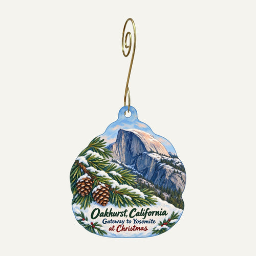 Alpenglow Gear Co. Christmas custom wood ornament OC948 hanging on hook